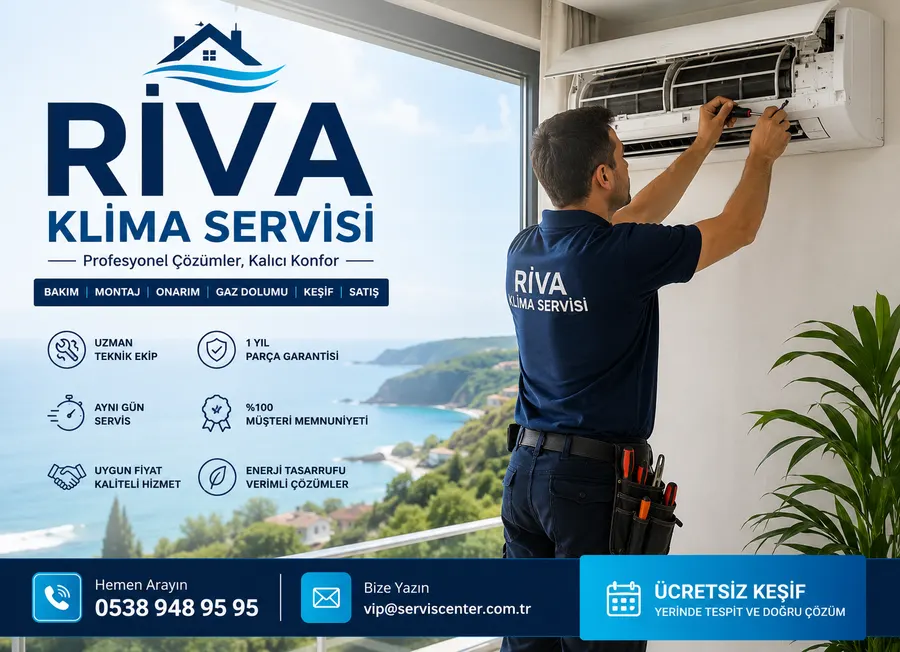 Riva Klima Servisi Teknik Ekibi Klima Bakımı Yaparken